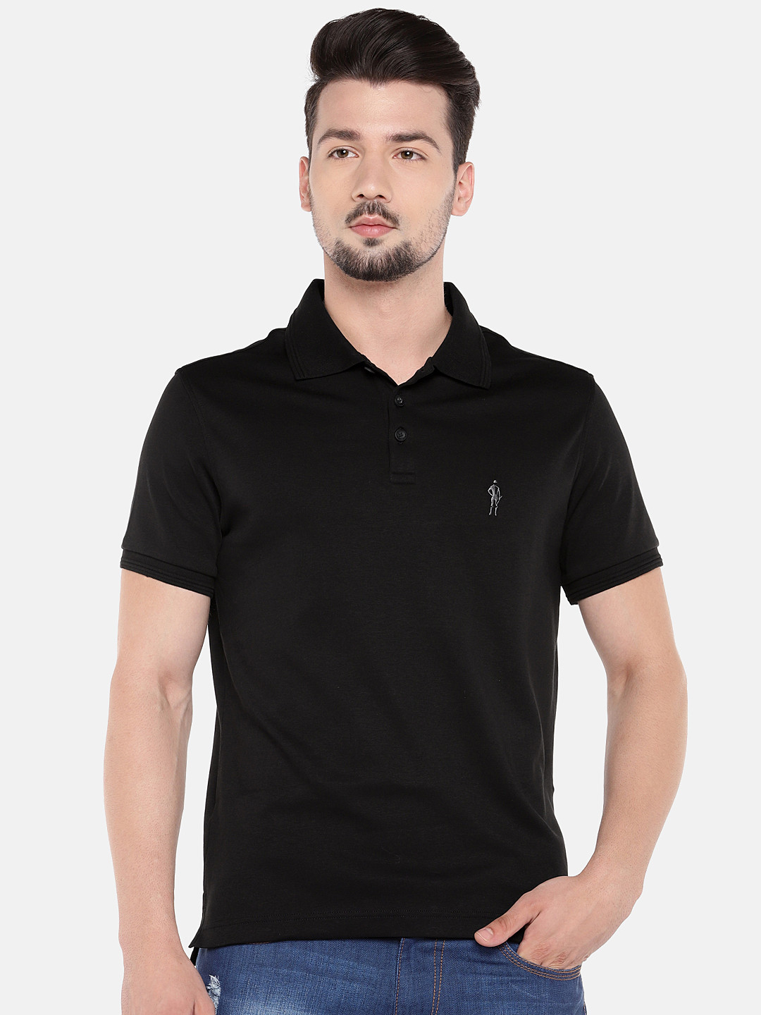 Buy Jockey Men Black Solid Polo Collar Pure Cotton T Shirt Tshirts for Men 9874401 Myntra