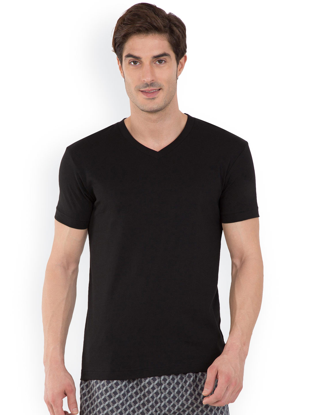 Buy Jockey Men Black Solid V Neck Lounge T Shirt 2726 0105 Lounge