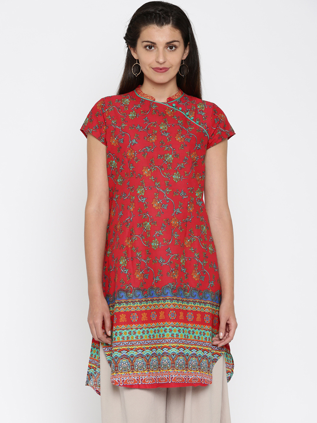 Buy BIBA OUTLET Red Printed Kurta Kurtas for Women 987967 Myntra