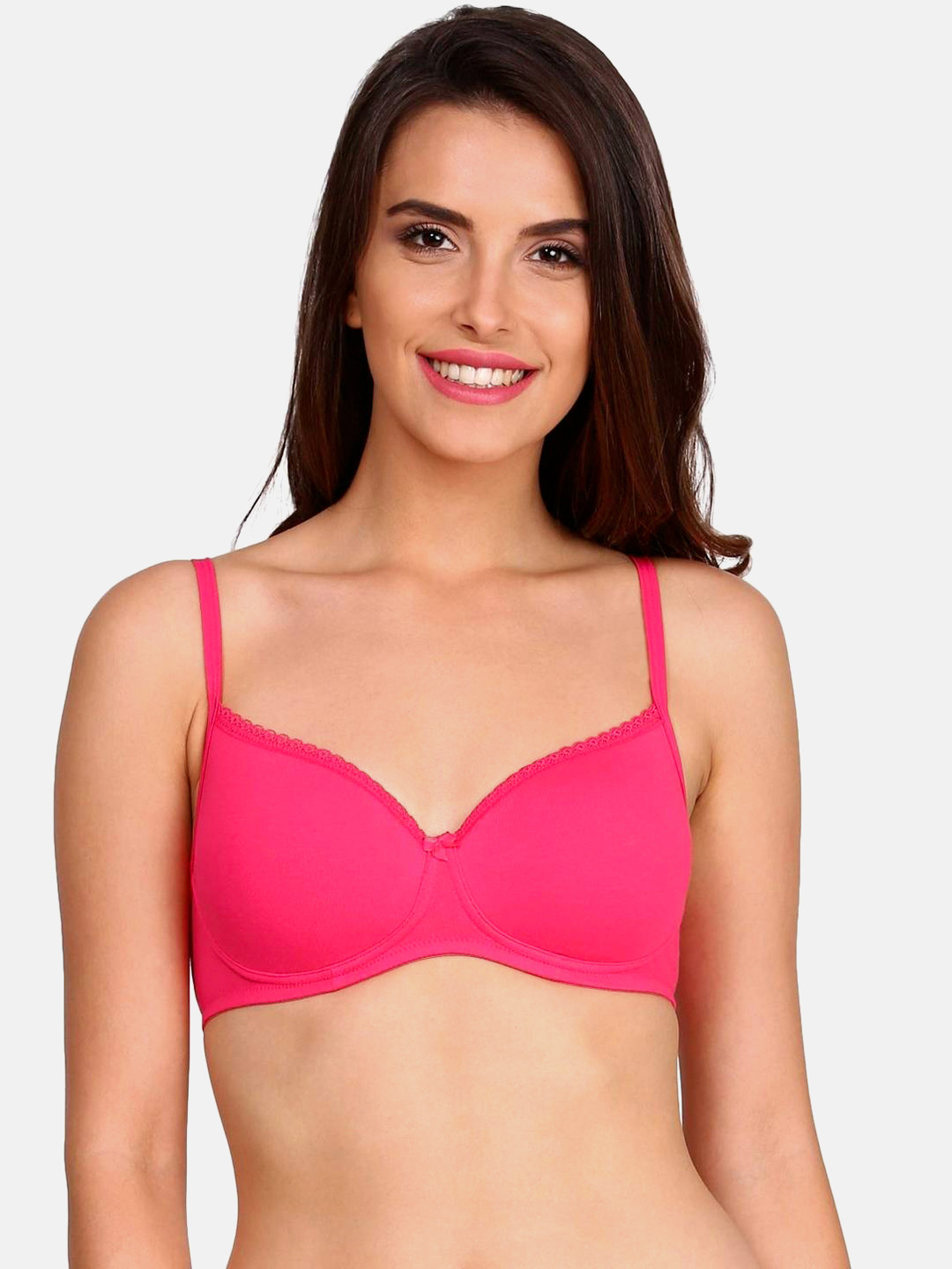 Buy Jockey Pink Solid Non Wired Lightly Padded Everyday Bra 1723 0105