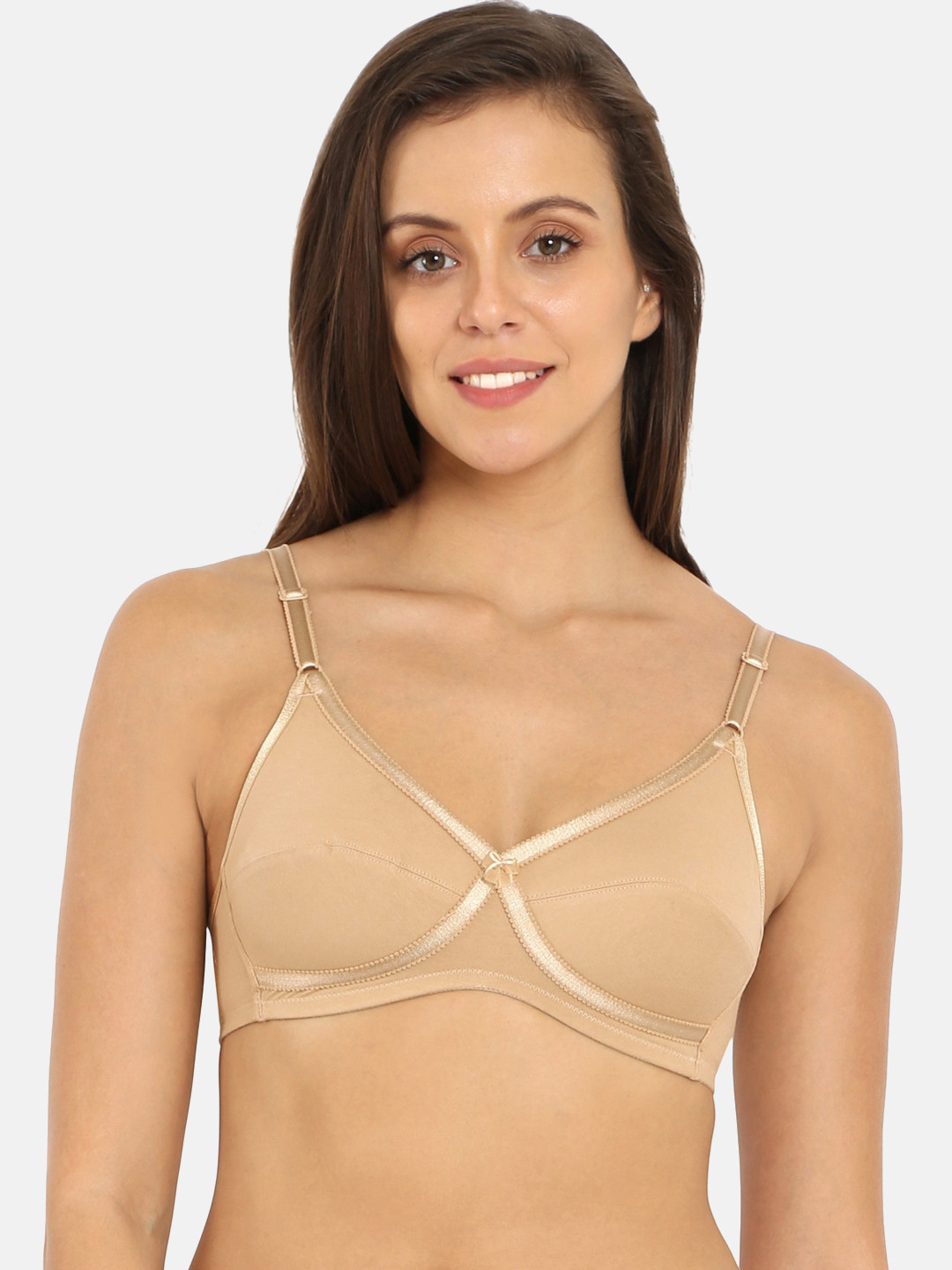 Buy Jockey Women Beige Solid Non Wired Non Padded Everyday Bra 1242