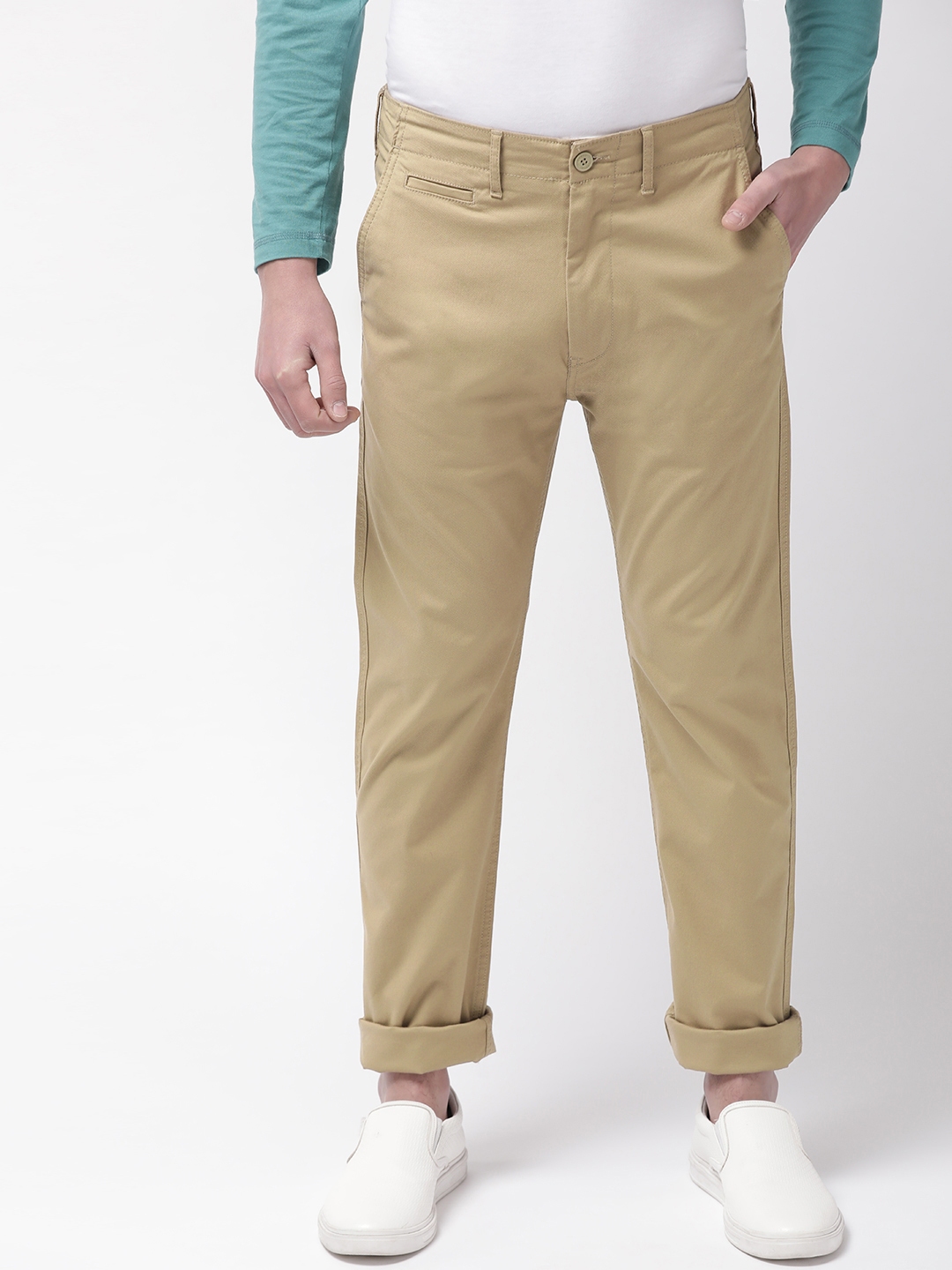 khaki tapered joggers