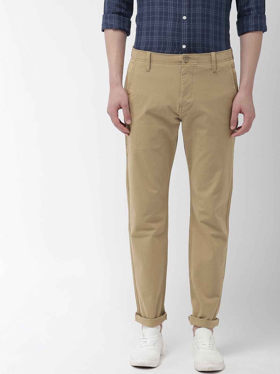 Buy Levis Men Khaki 519 Extreme Fit Solid Chinos - Trousers for Men ...