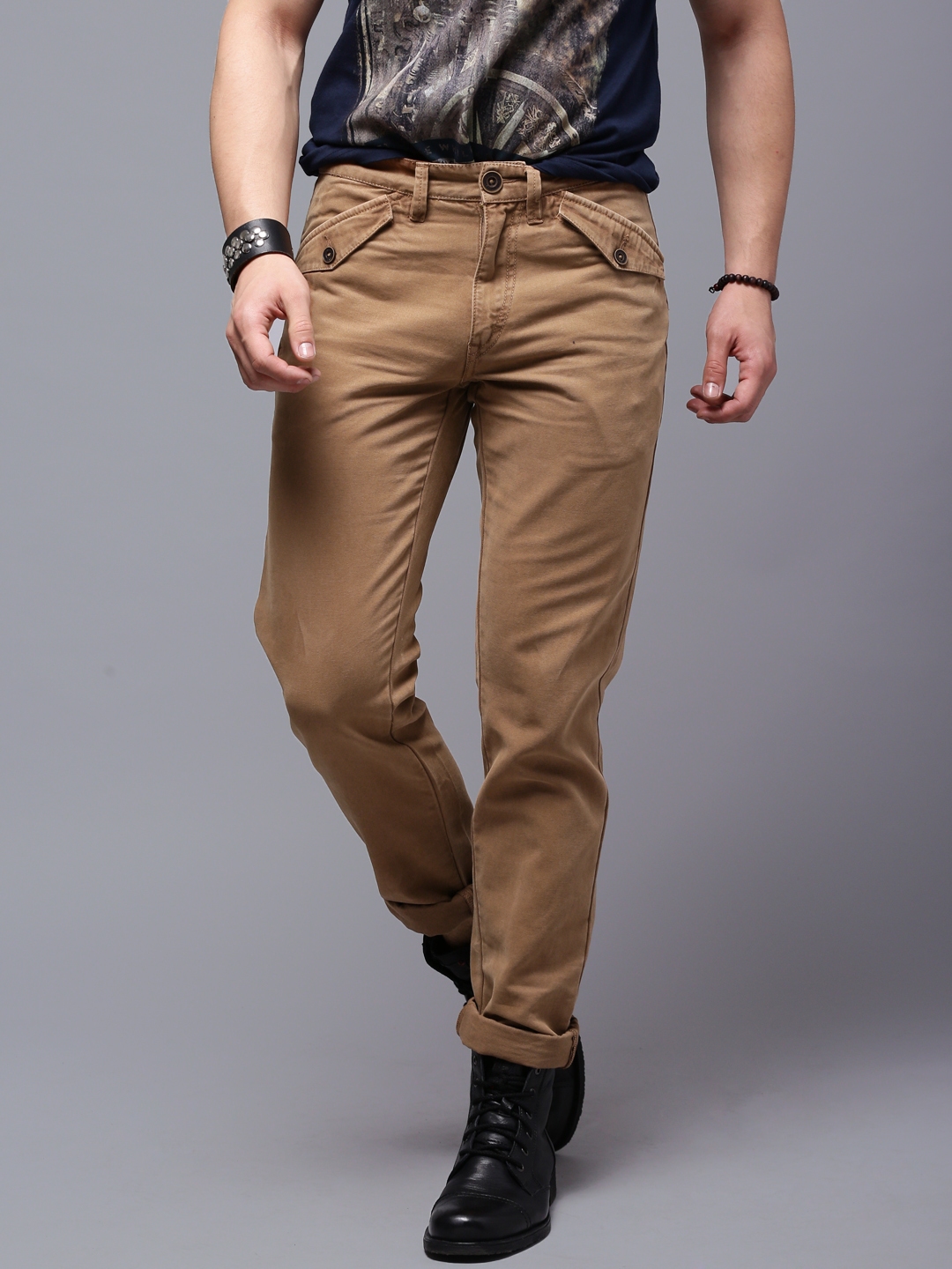 Buy RDSTR Brown Slim Fit Trousers - Trousers for Men 991086 | Myntra
