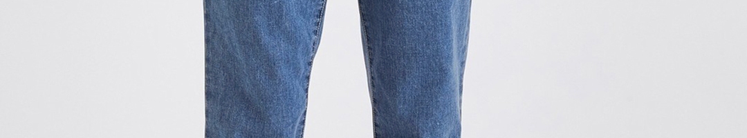 Buy Promod Women Blue Loose Fit Faded Regular Cropped Denim Peg ...