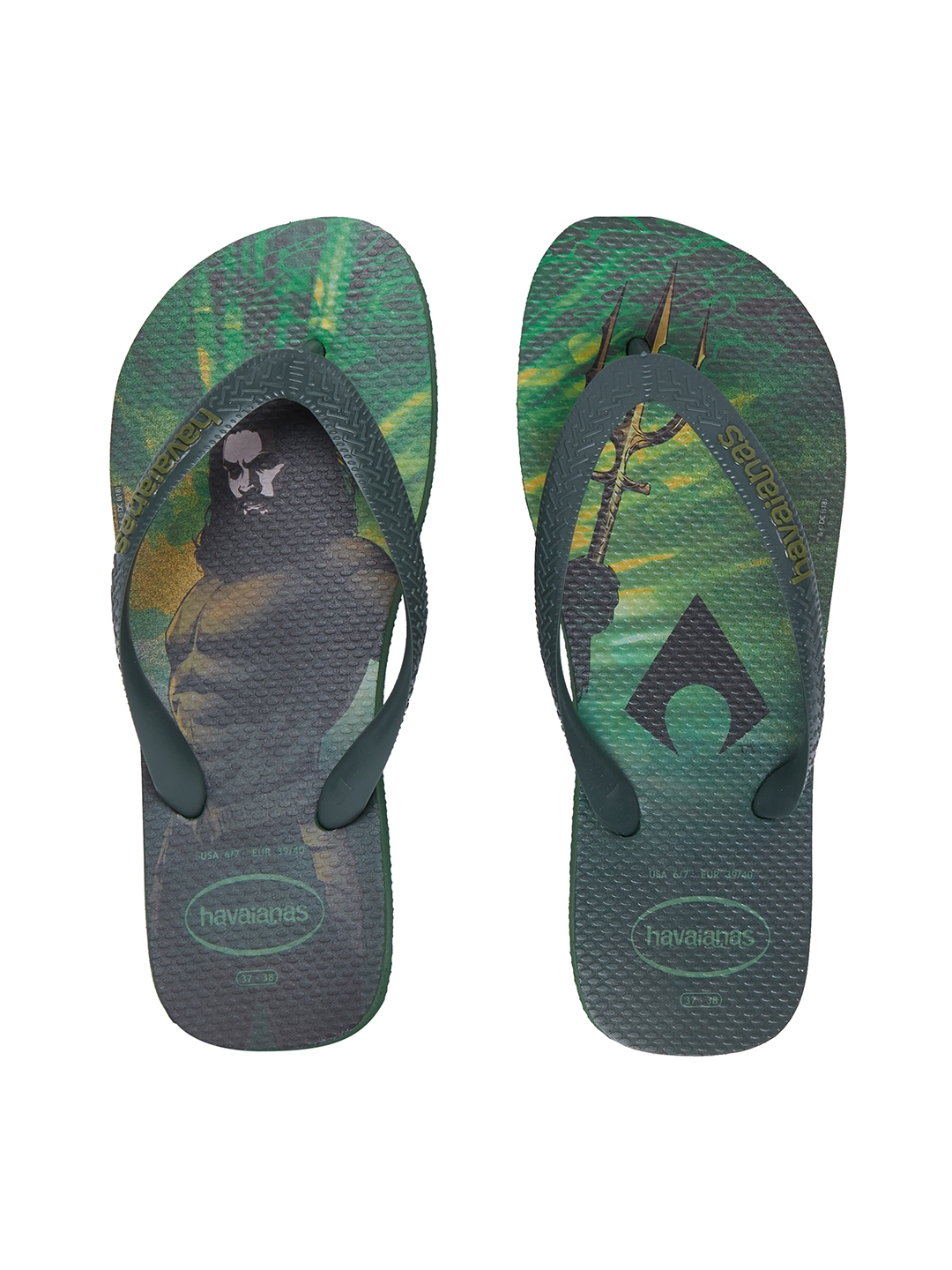Buy Havaianas Men Top Herois Olive Green Aquaman Thong Flip Flops ...