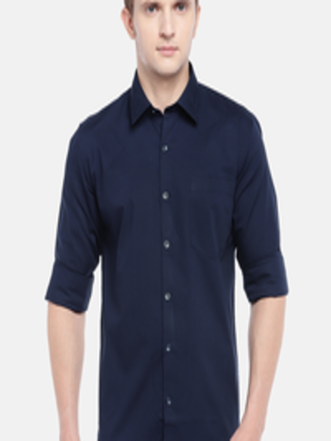 Buy Provogue Men Blue Slim Fit Self Design Casual Shirt - Shirts for ...
