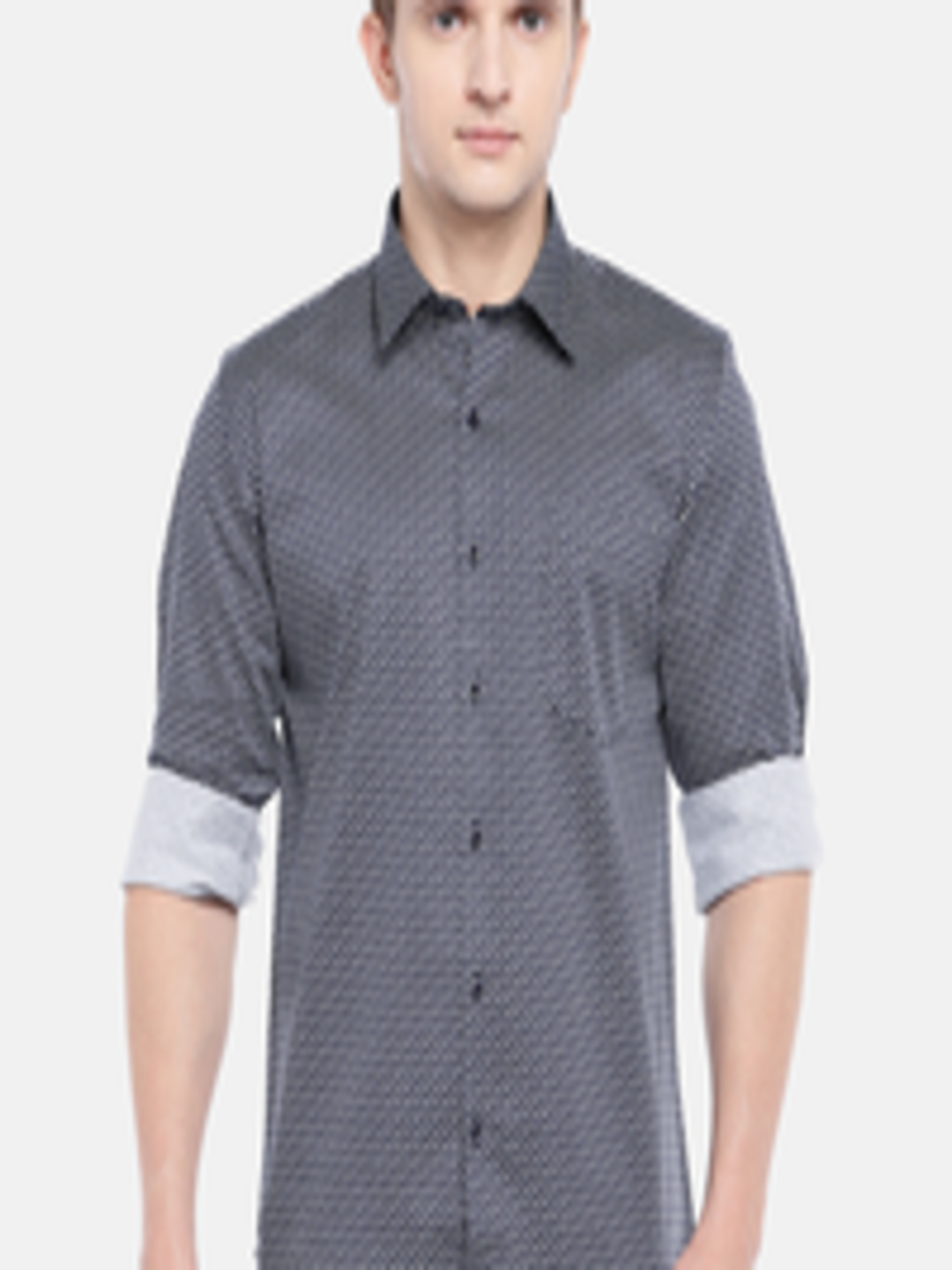 Buy Provogue Men Blue Slim Fit Printed Casual Shirt - Shirts for Men ...