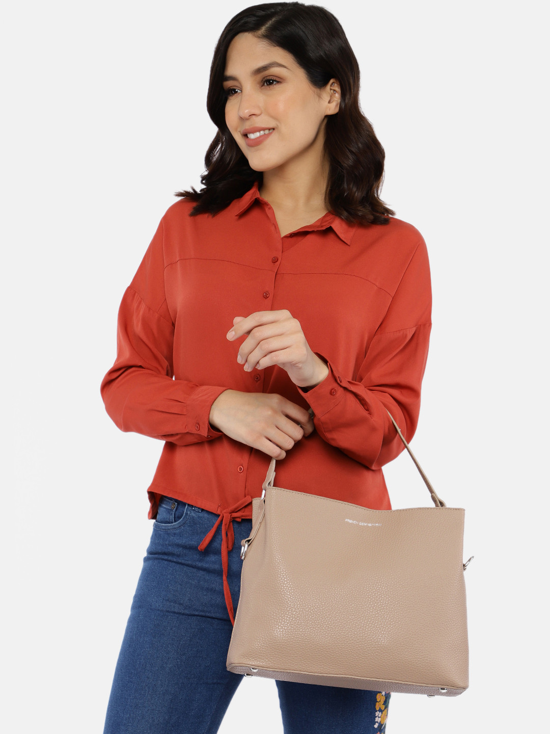 Buy French Connection Beige Solid Hobo Bag Handbags for Women 9953101 Myntra