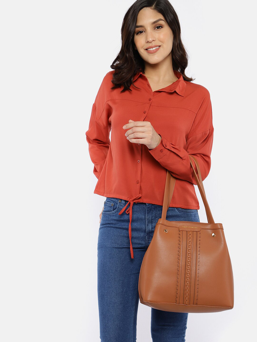 Buy French Connection Brown Solid Shoulder Bag Handbags for Women