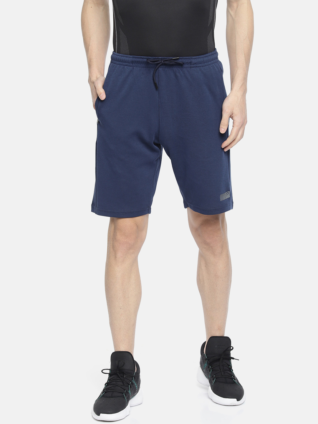 Buy Proline Active Men Navy Blue Solid Crew Fit Sports Shorts Shorts