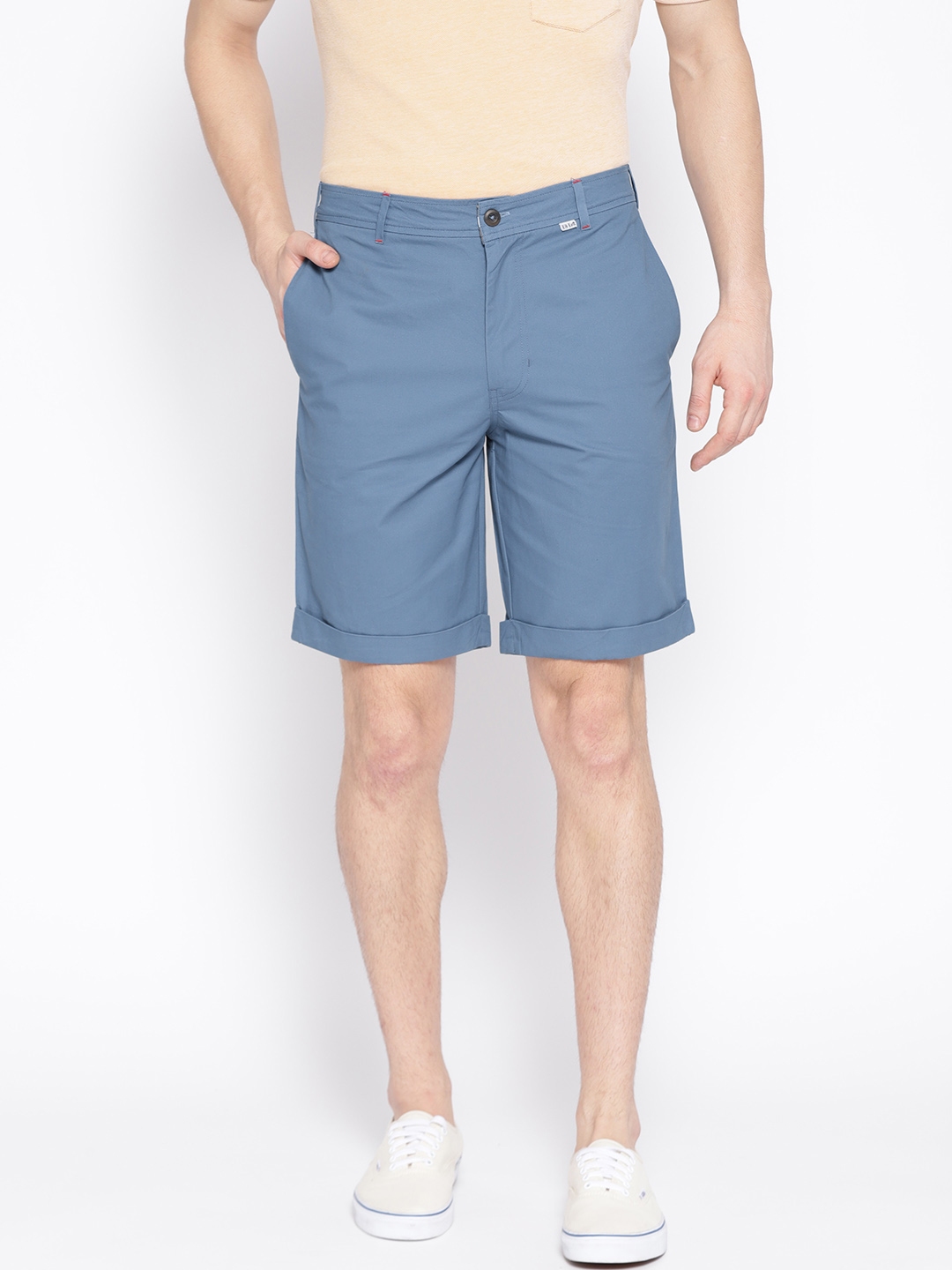 Buy LA LOFT Men Blue Solid Regular Fit Shorts - Shorts for Men 9954763 ...