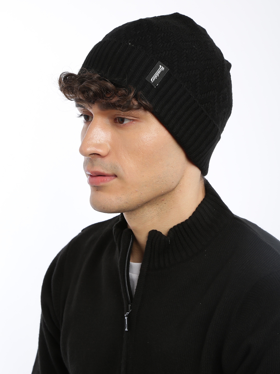 Buy The Roadster Lifestyle Co Unisex Black Solid Beanie - Caps for ...