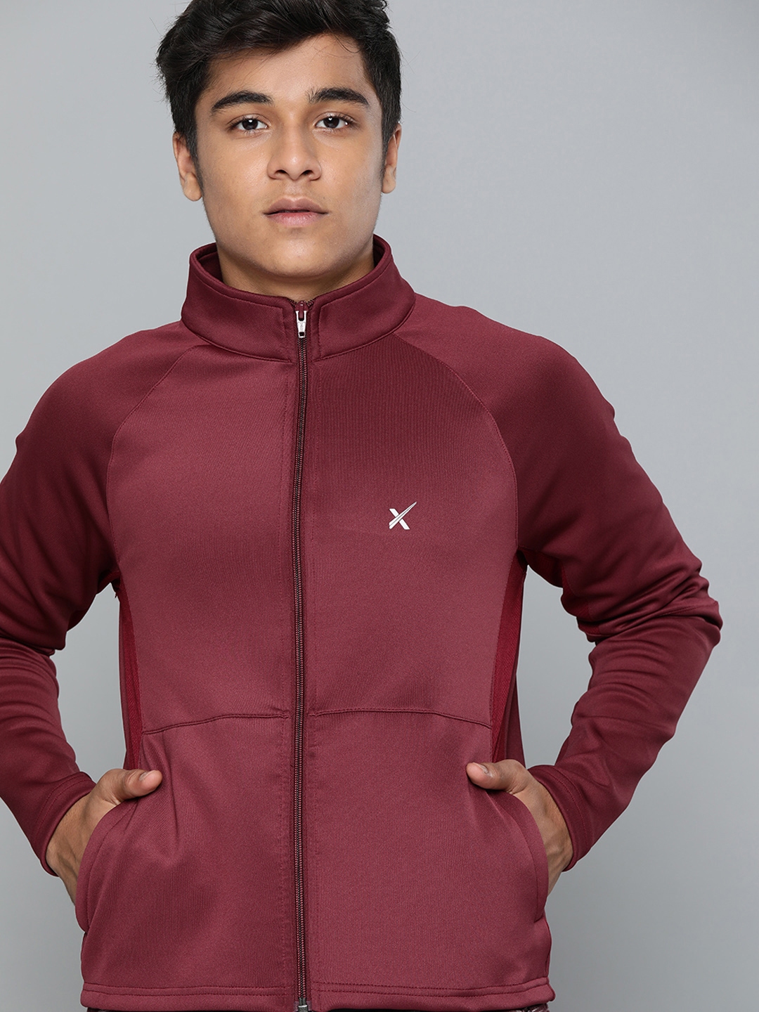 HRX by Hrithik Roshan Boys Burgundy Solid Training Jacket Price History