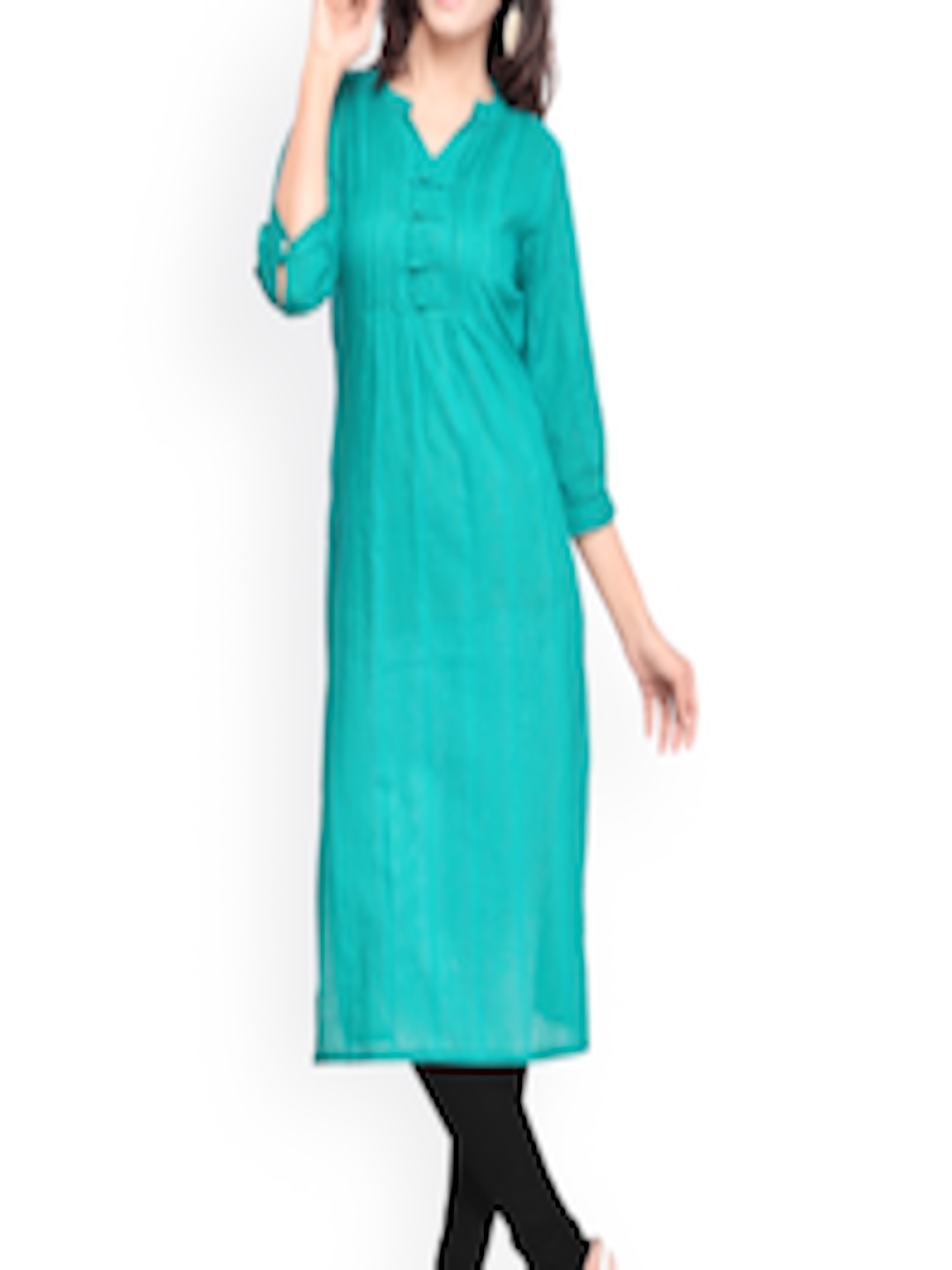 Buy Saree Mall Green Woven Design Kurta - Kurtas for Women 997080 | Myntra