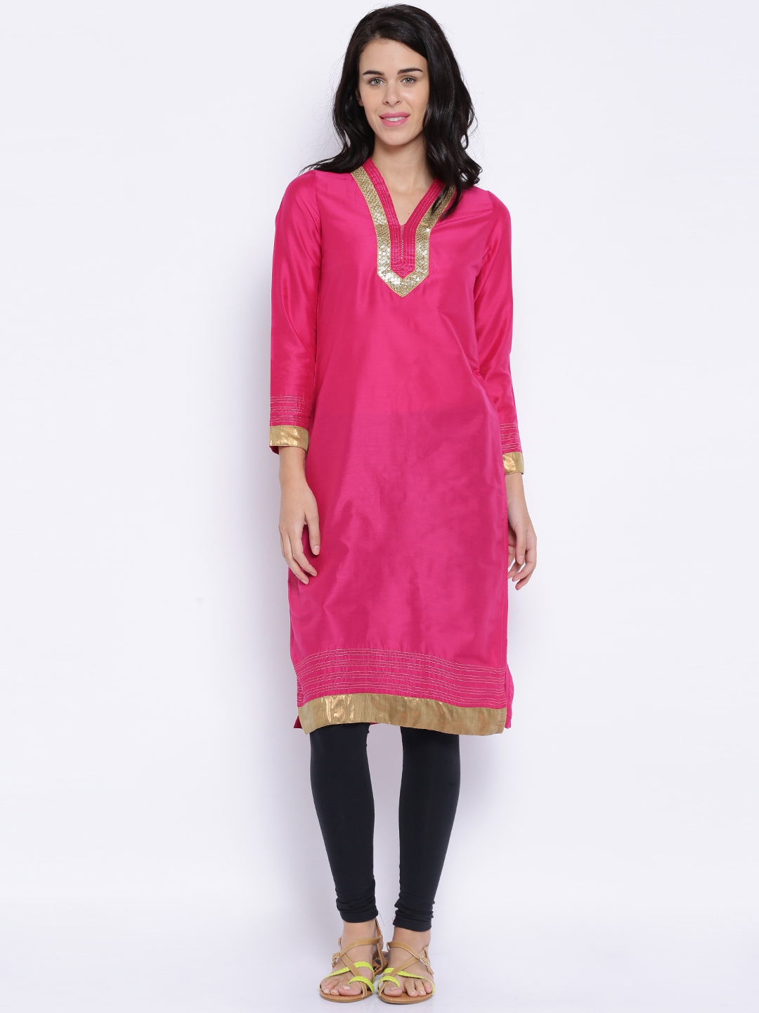 Buy Rangriti Pink Sequinned Kurta - Kurtas for Women 997288 | Myntra