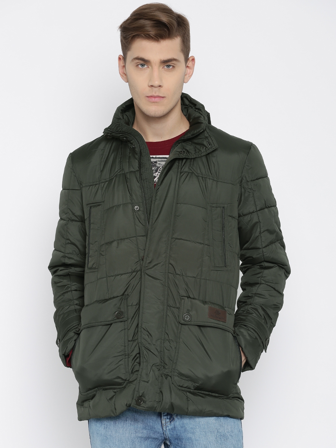 Buy U.S. Polo Assn. Olive Green Padded Jacket - Jackets for Men 998304 ...