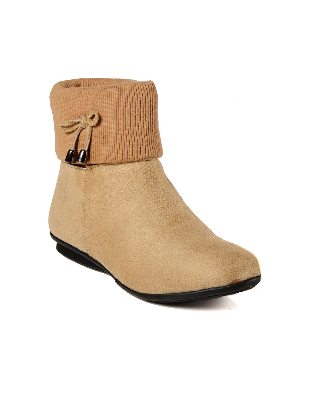 Buy Bruno Women Beige Flat Boots Boots for Women 9996331 Myntra