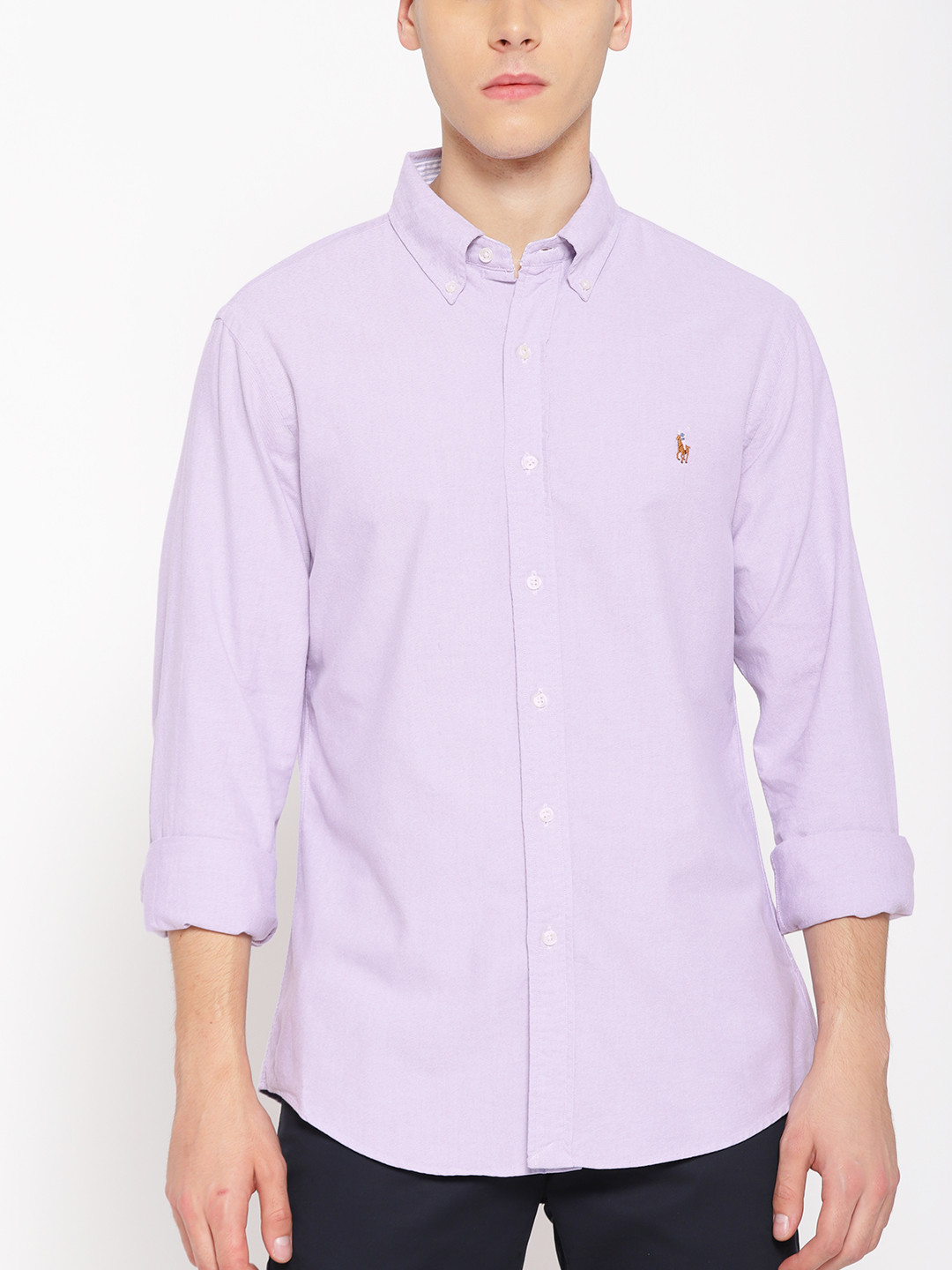 Buy Polo Ralph Lauren Men Lavender Slim Fit Solid Casual Shirt Shirts