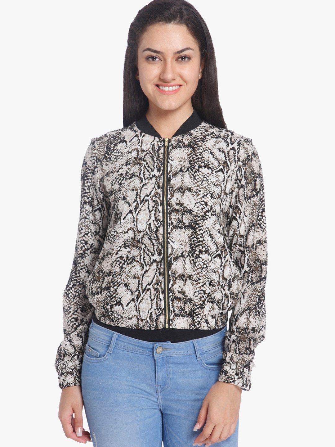 Buy Grey Printed Winter Jacket Jackets for Women 7684226 Myntra