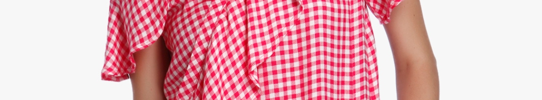 Buy Pink Checked Blouse - Tops for Women 7684938 | Myntra