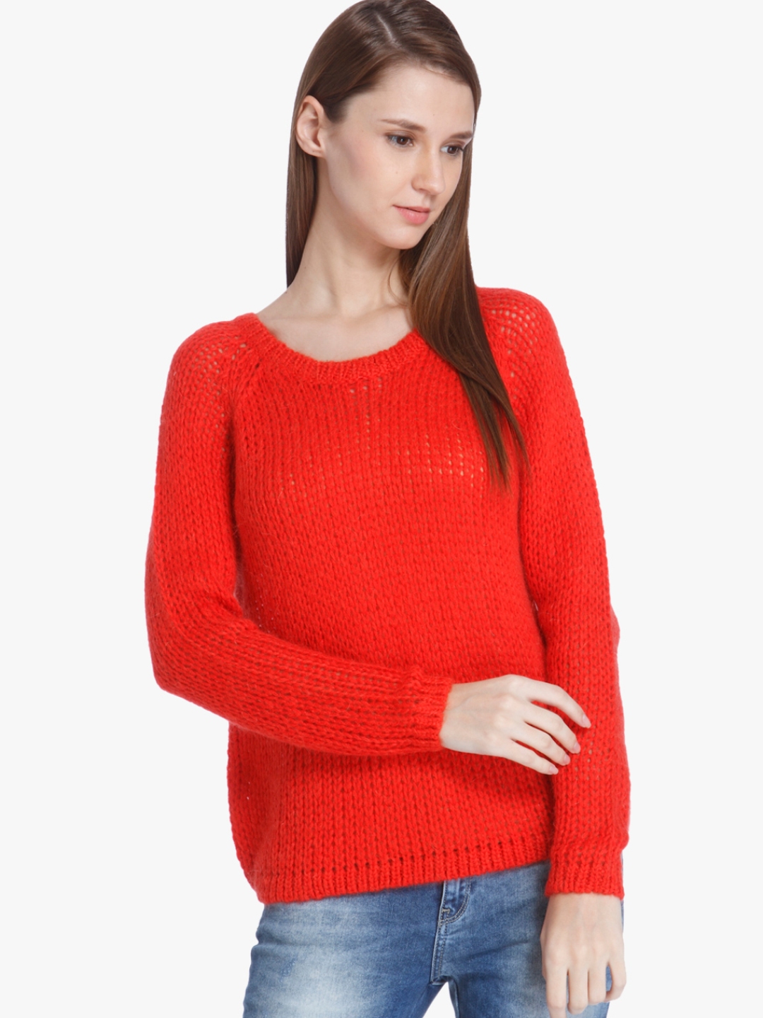 Buy Orange Solid Sweater - Sweaters for Women 7685271 | Myntra