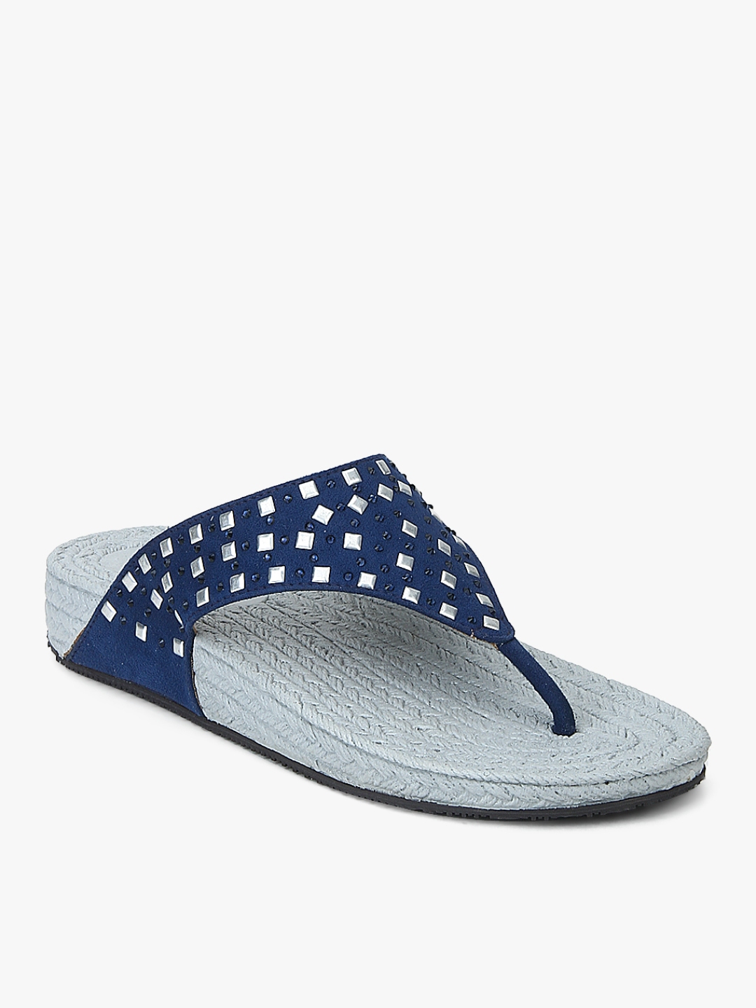 navy wide fit flat sandals