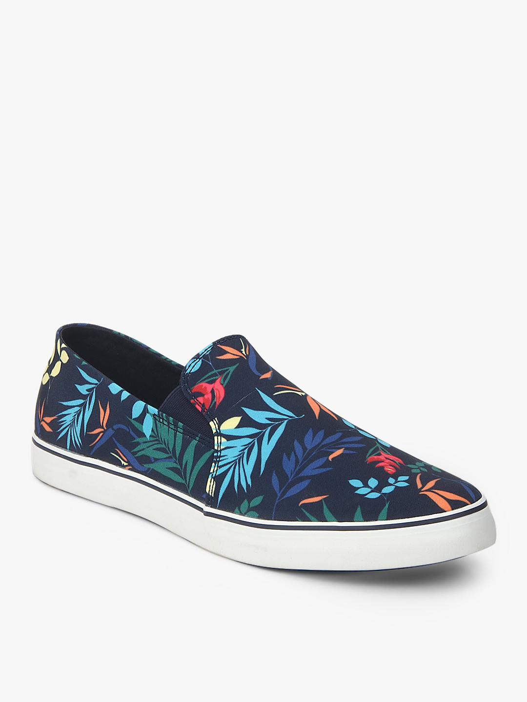 navy blue and gold sneakers