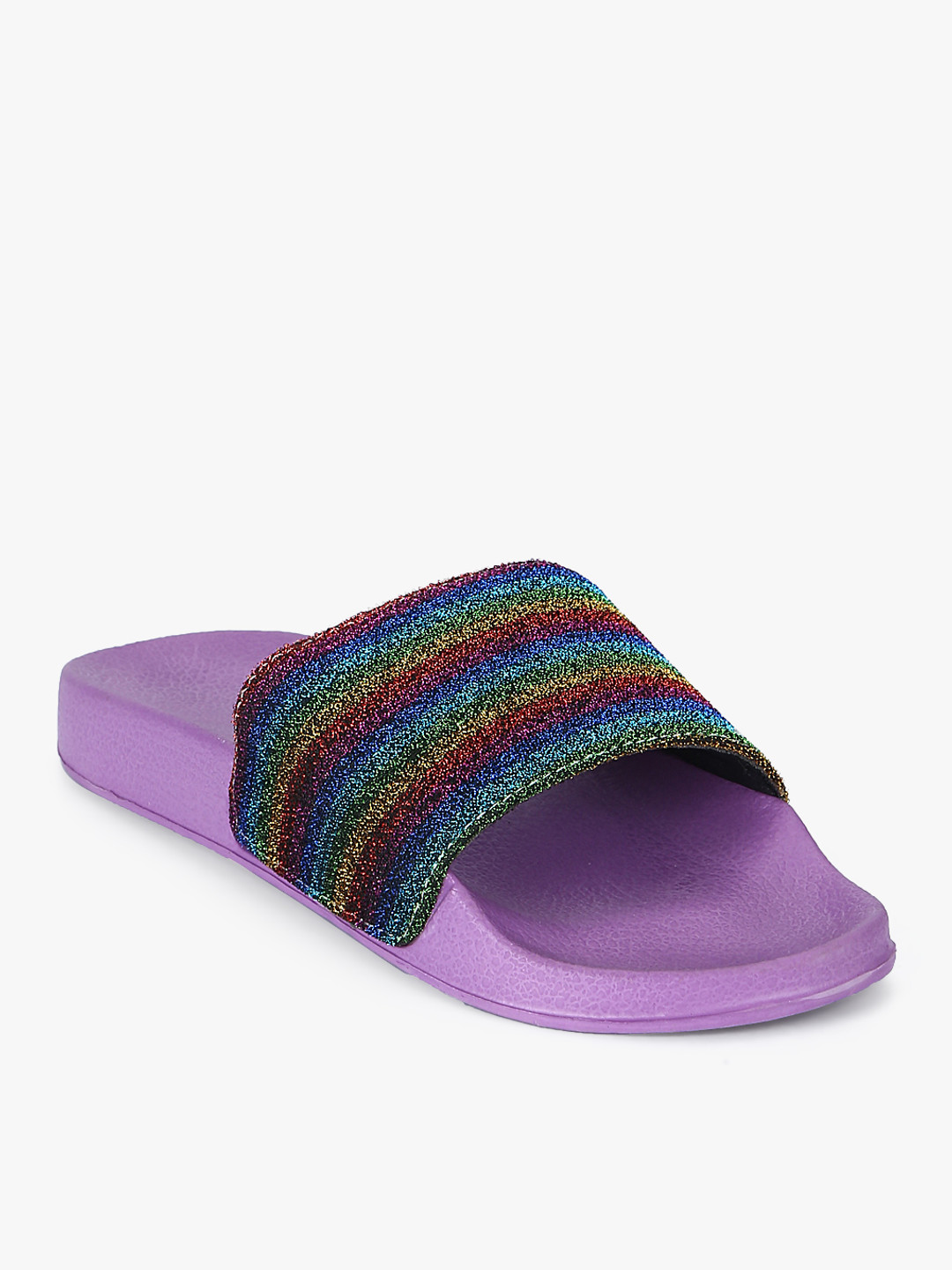 multicoloured flat sandals