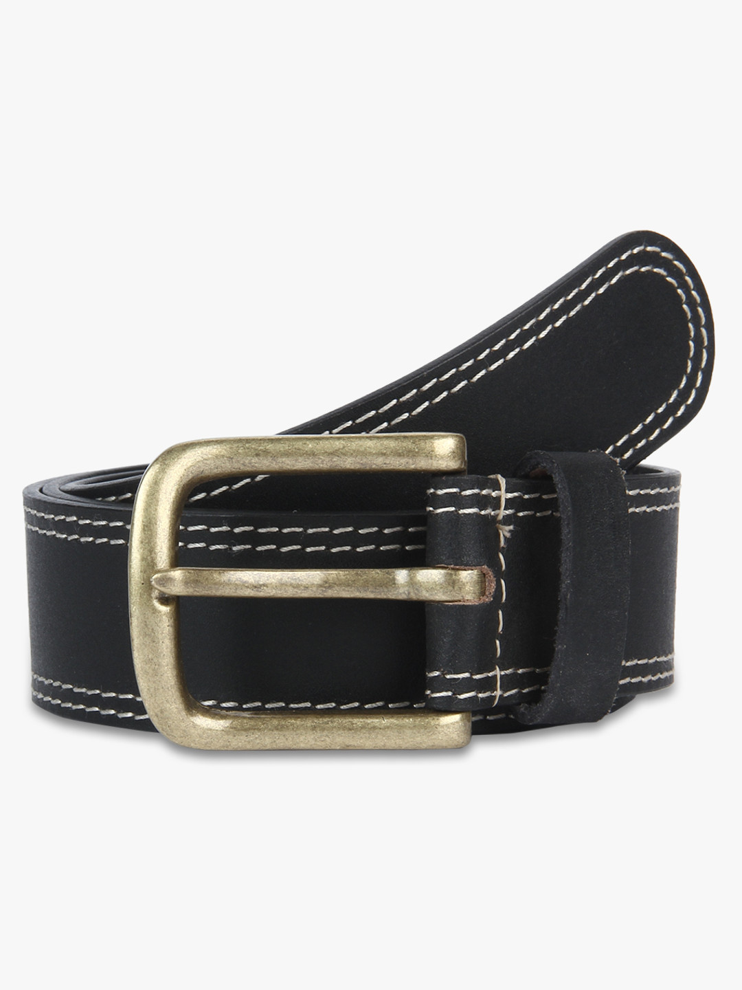 Buy Black Leather Single Side Belt Belts for Men 7683429 Myntra
