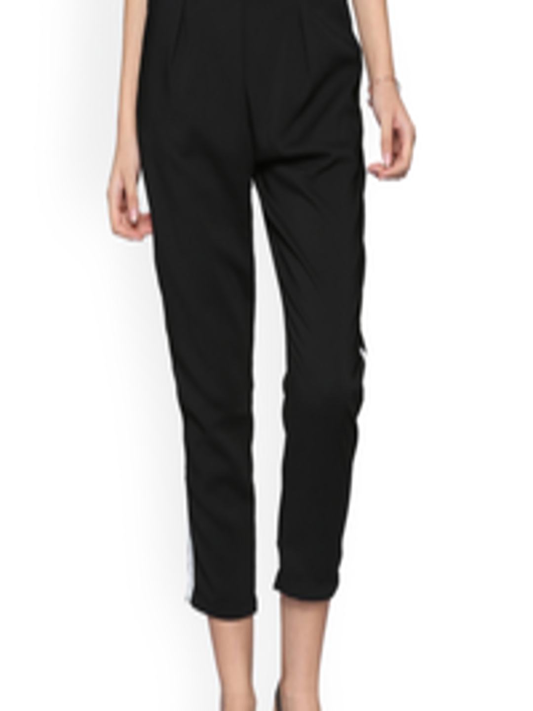 Buy People Women Black Regular Fit Solid Chinos - Trousers for Women ...