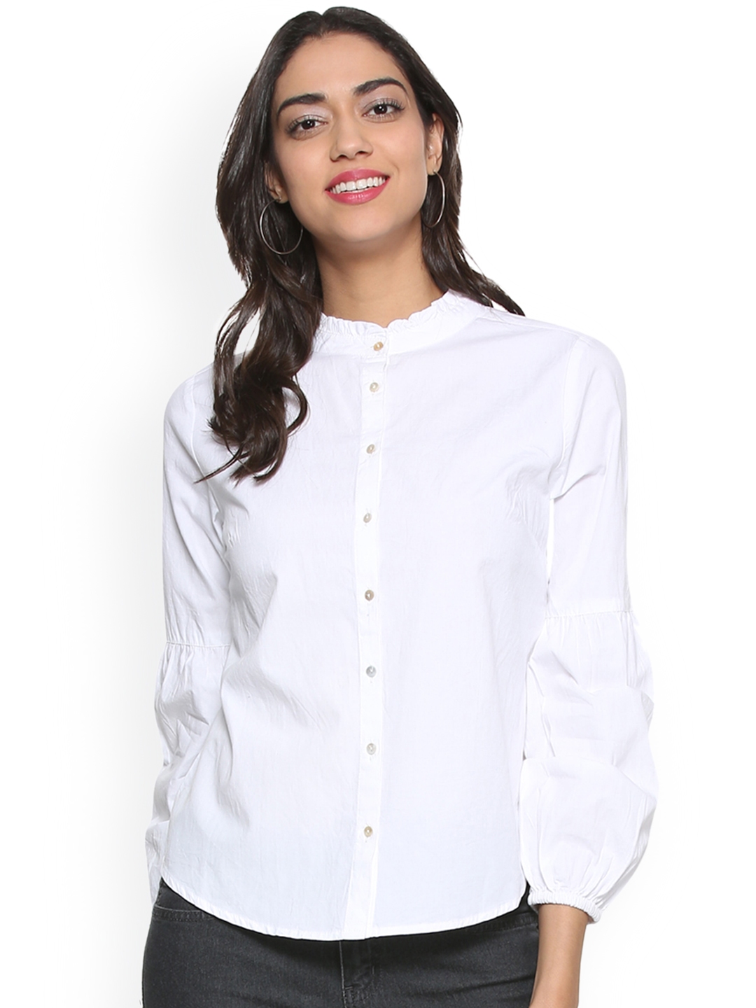 Buy People Women White Regular Fit Solid Casual Shirt - Shirts for ...