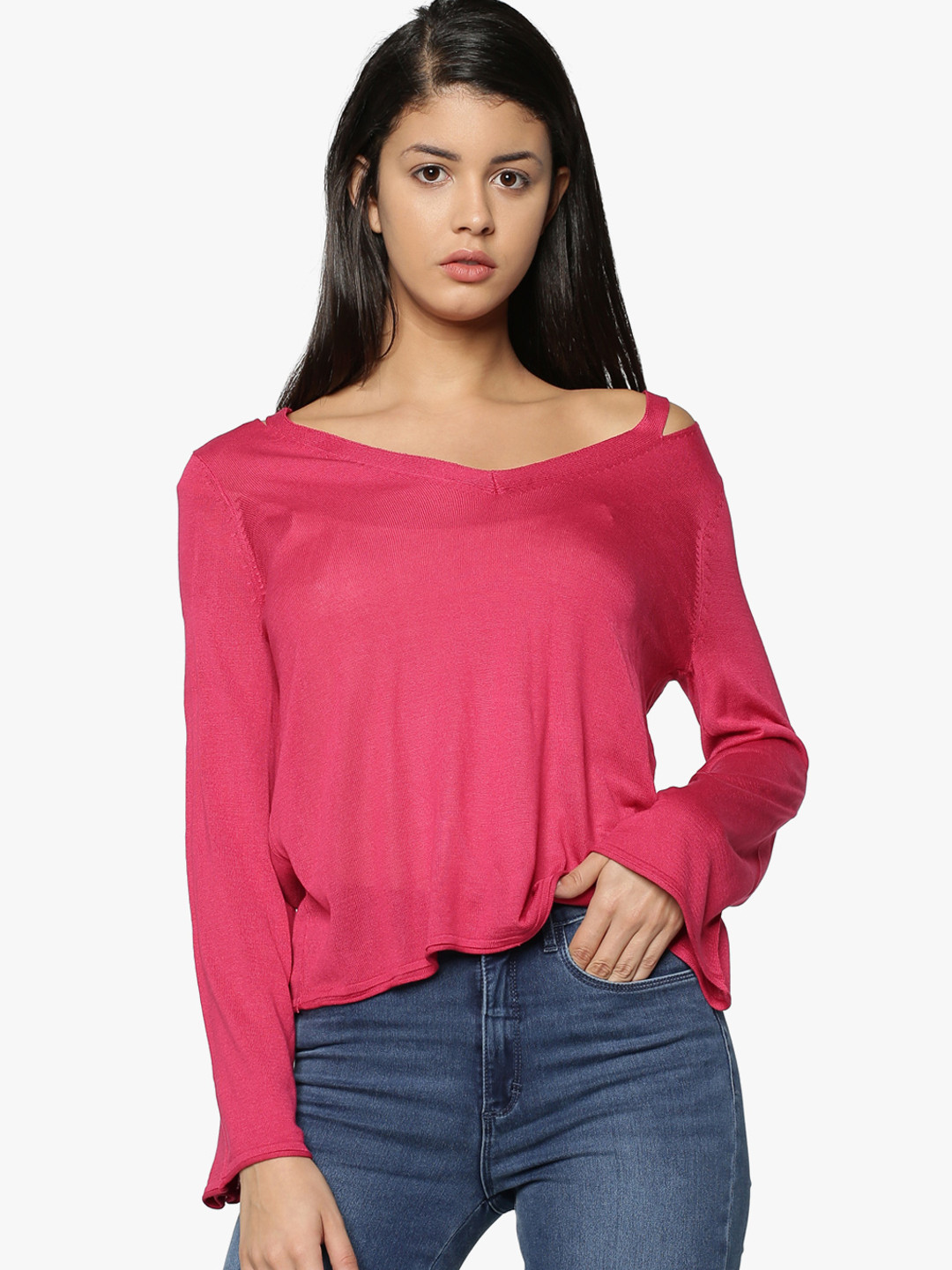 Buy ONLY Women Pink Solid Top Tops for Women 7936369 Myntra