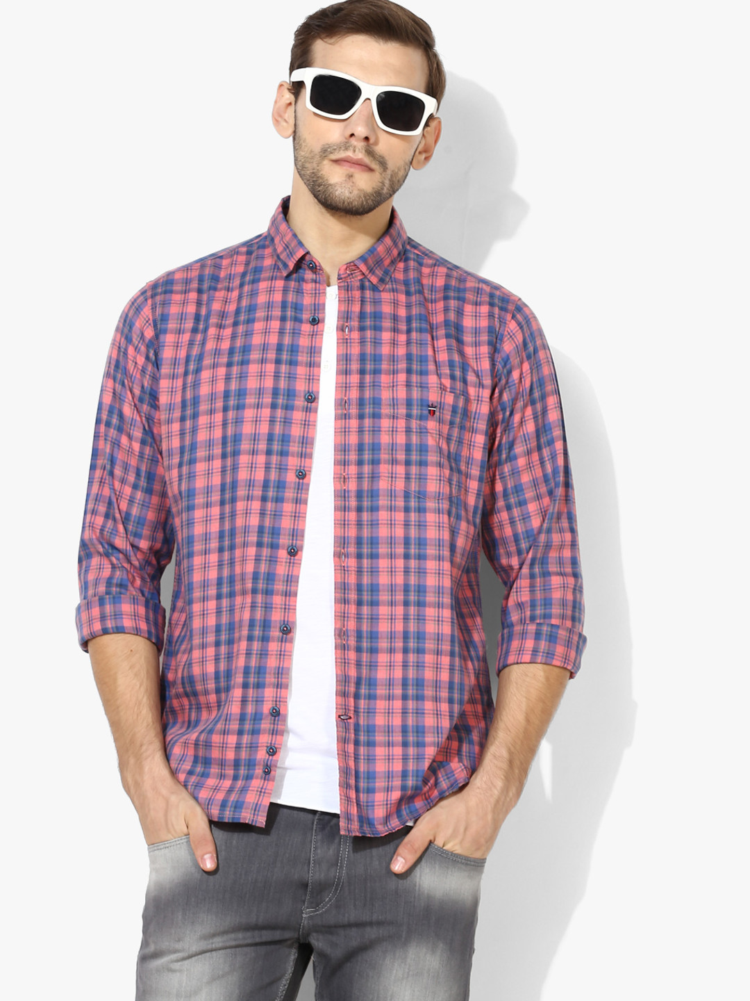 Buy Multicoloured Checked Slim Fit Casual Shirt Shirts for Men