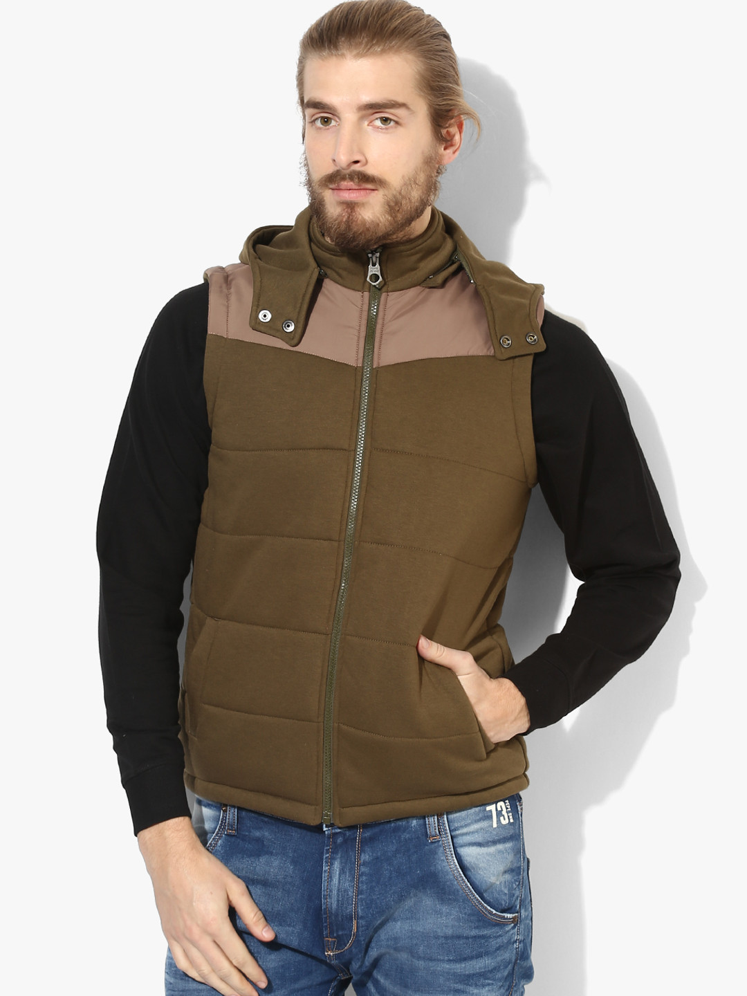 Buy Olive Solid Quilted Jacket Jackets for Men 7926771 Myntra