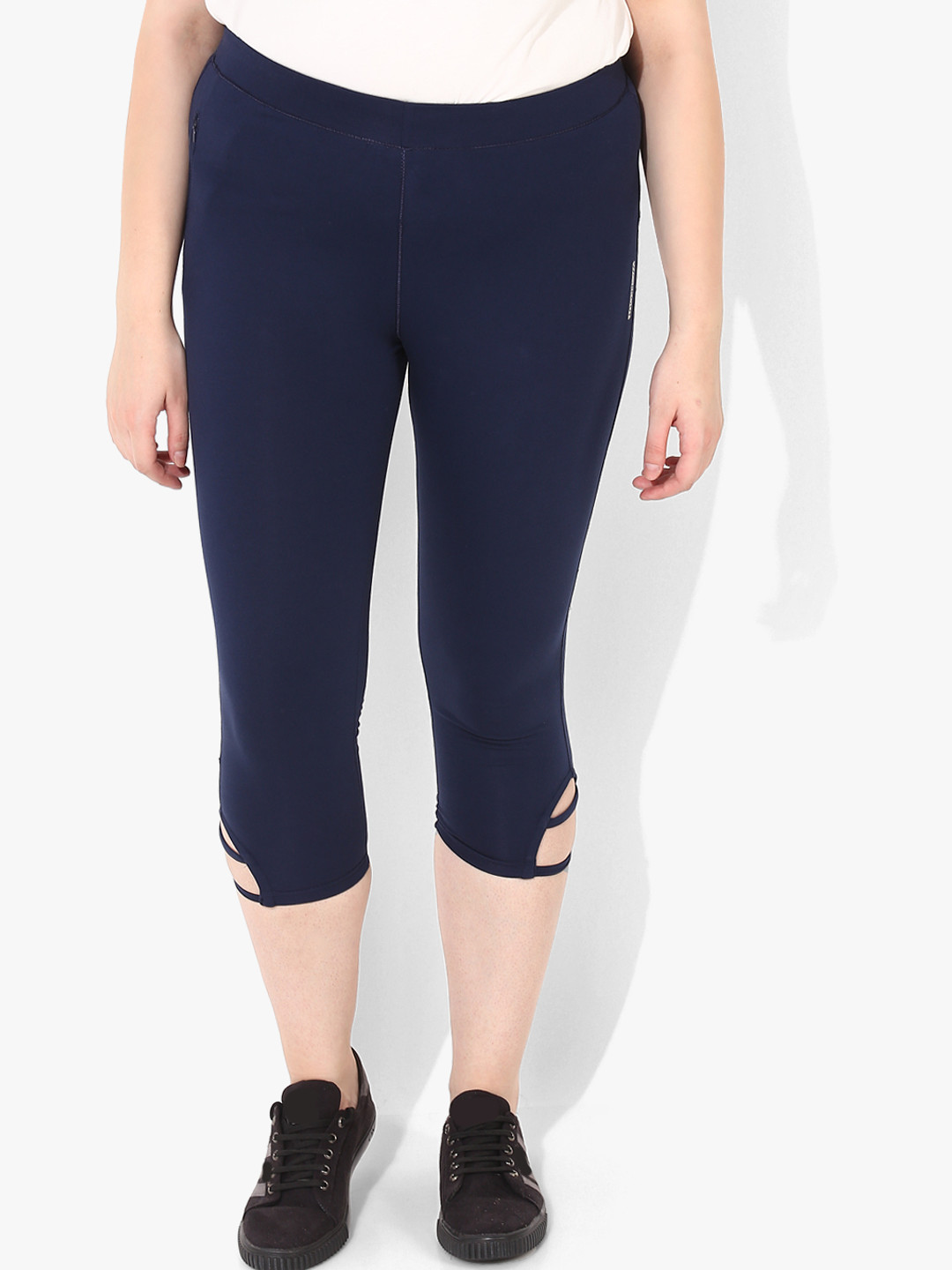 Buy Sweet Dreams Navy Blue Cutout Detail Capris Capris for Women