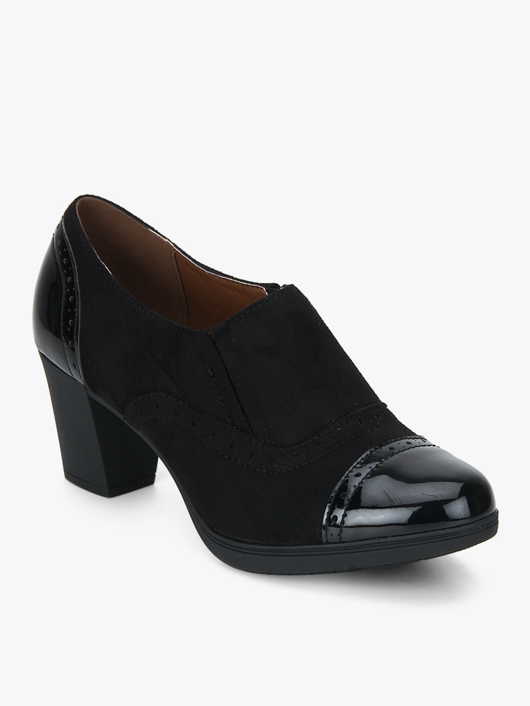 black leather belly shoes