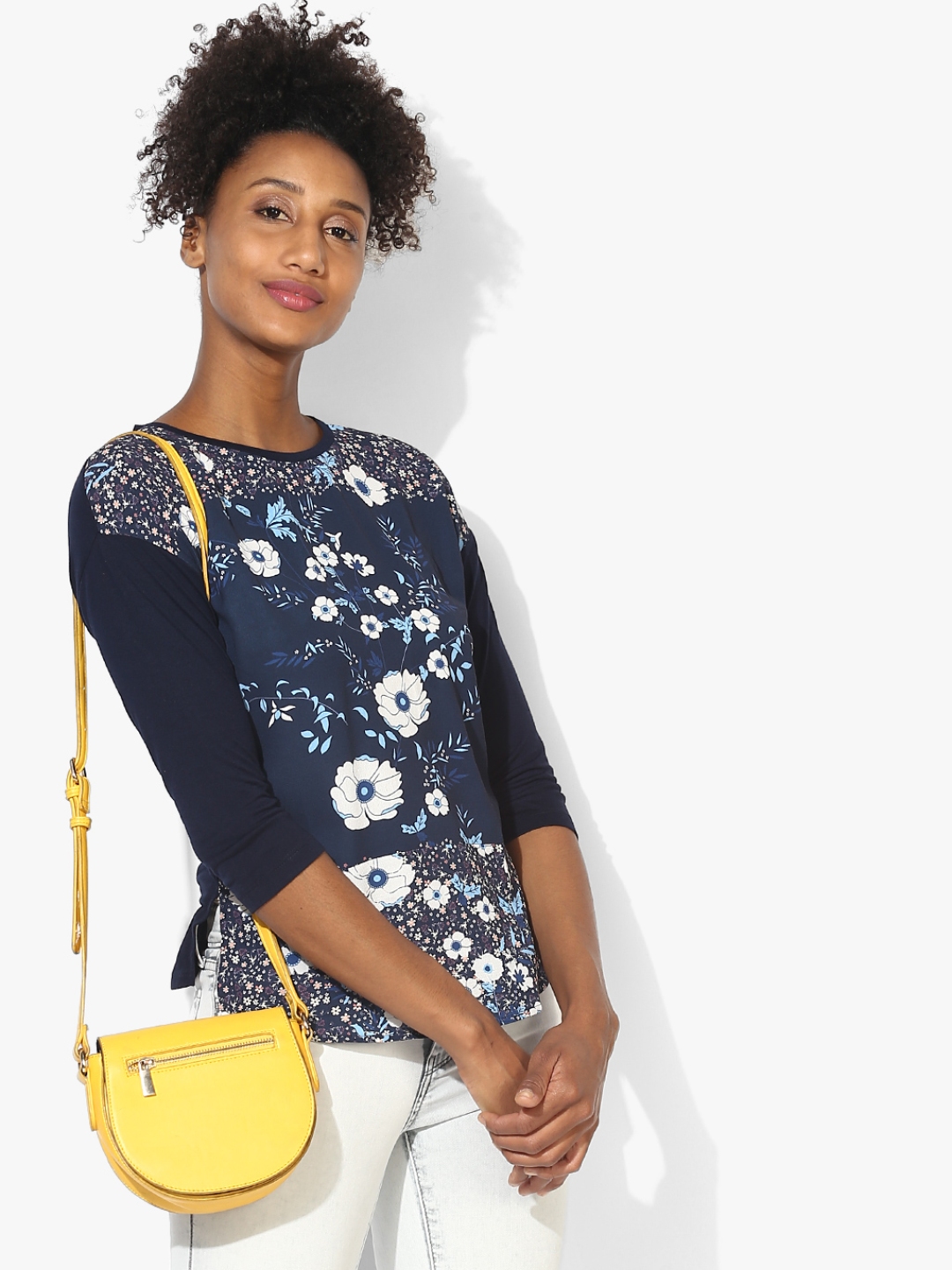 Buy Navy Blue Printed Blouse - Tops for Women 7927183 | Myntra