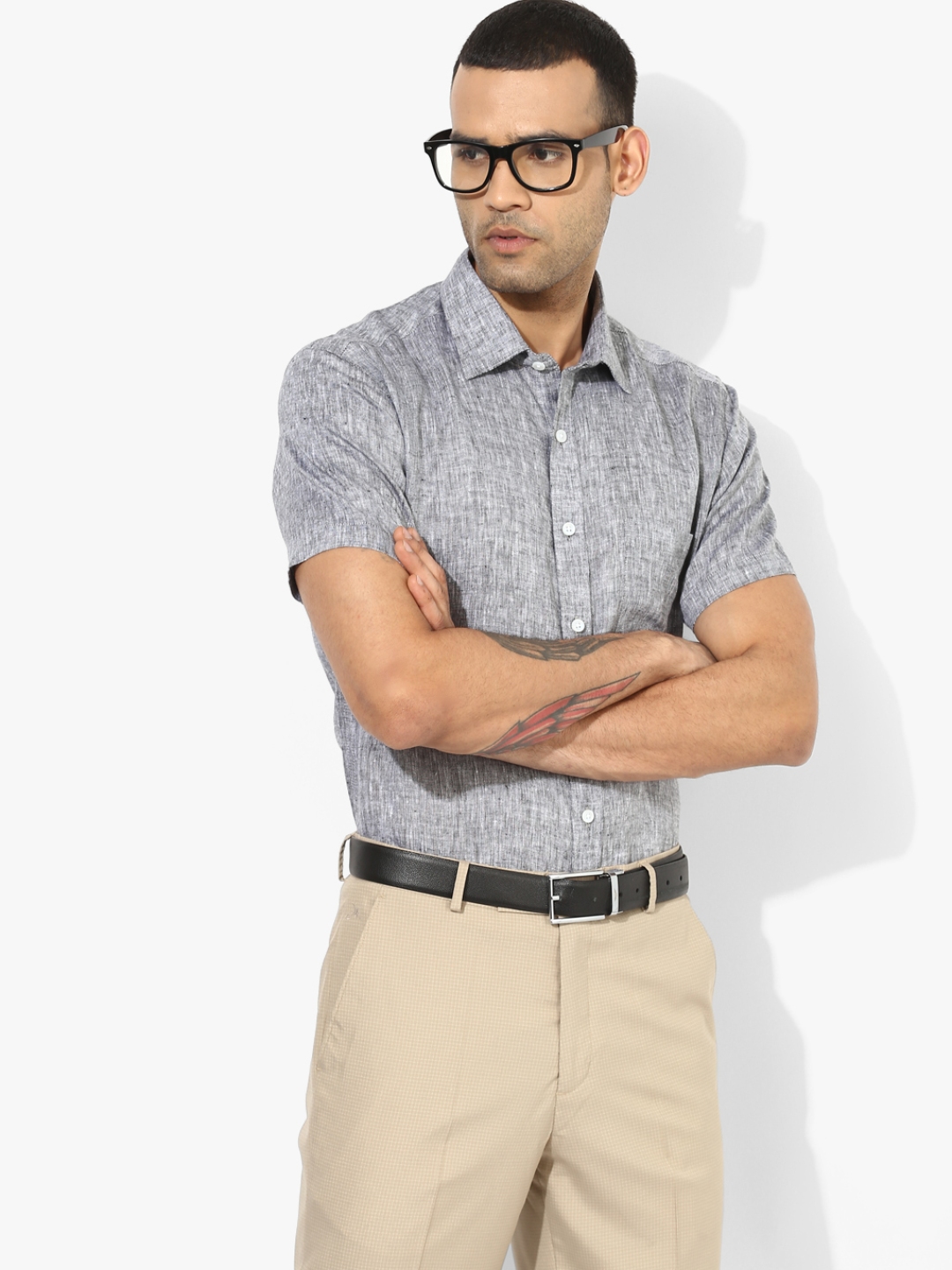textured formal shirt