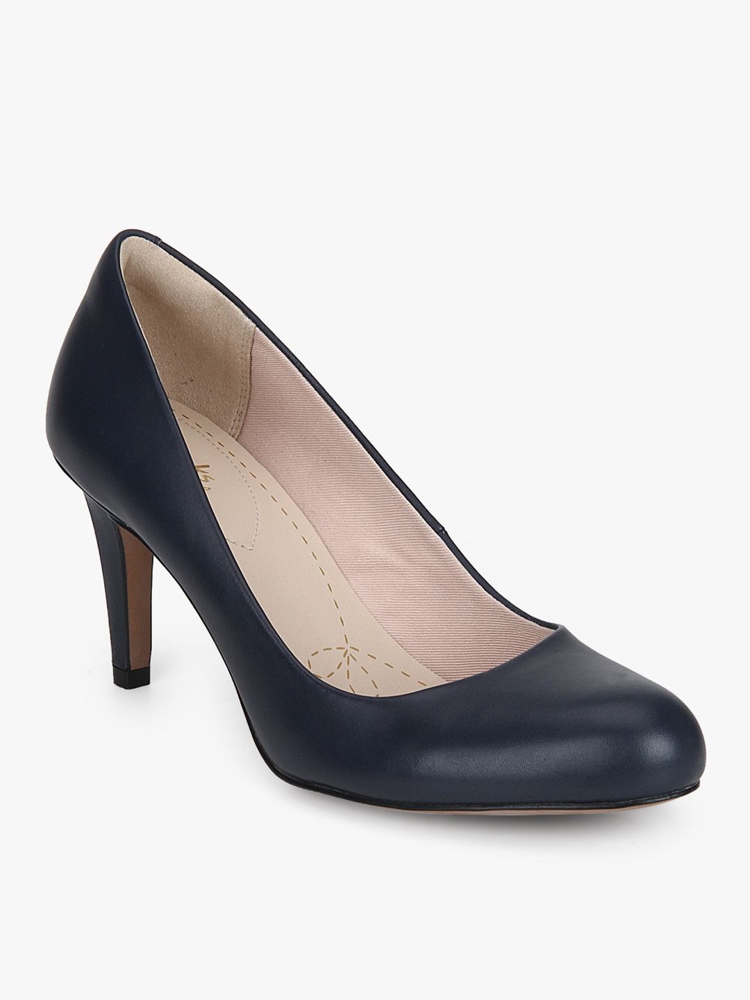 navy pump heels