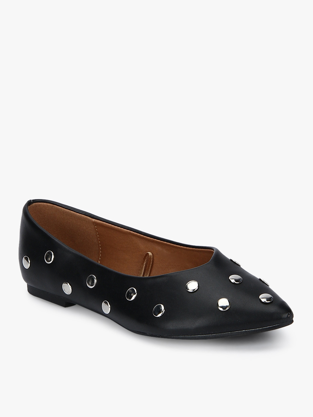 black leather belly shoes