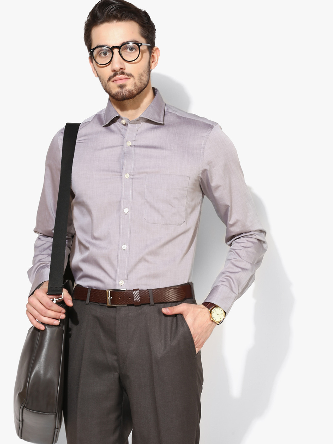 Buy Grey Solid Regular Fit Formal Shirt Shirts for Men 7936503 Myntra