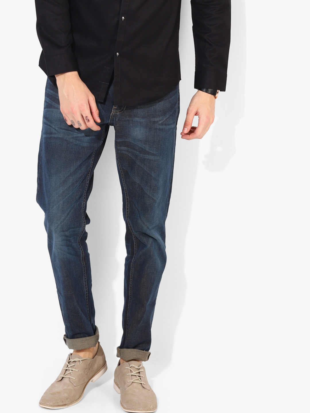blue washed jeans mens