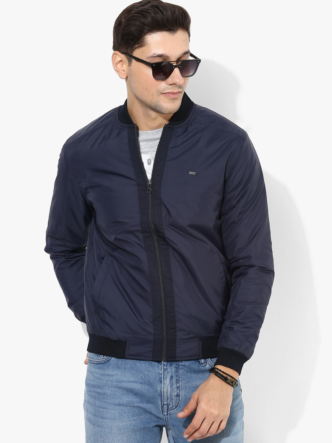 Buy Navy Blue Polyester Casual Jacket Jackets for Men 7939597 Myntra