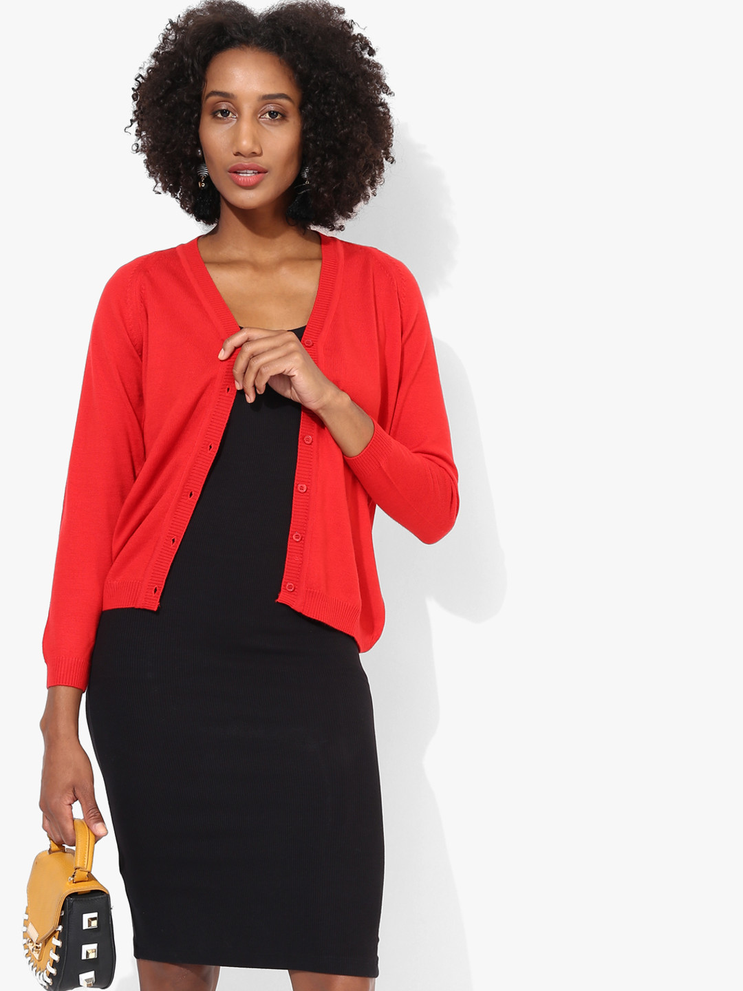 Buy Red Solid Cardigan Sweaters for Women 7931941 Myntra