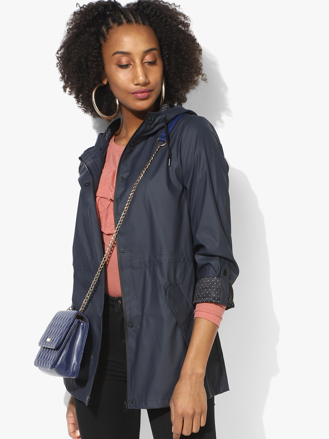 Buy Navy Blue Solid Maternity Long Coat Jackets for Women 7928873