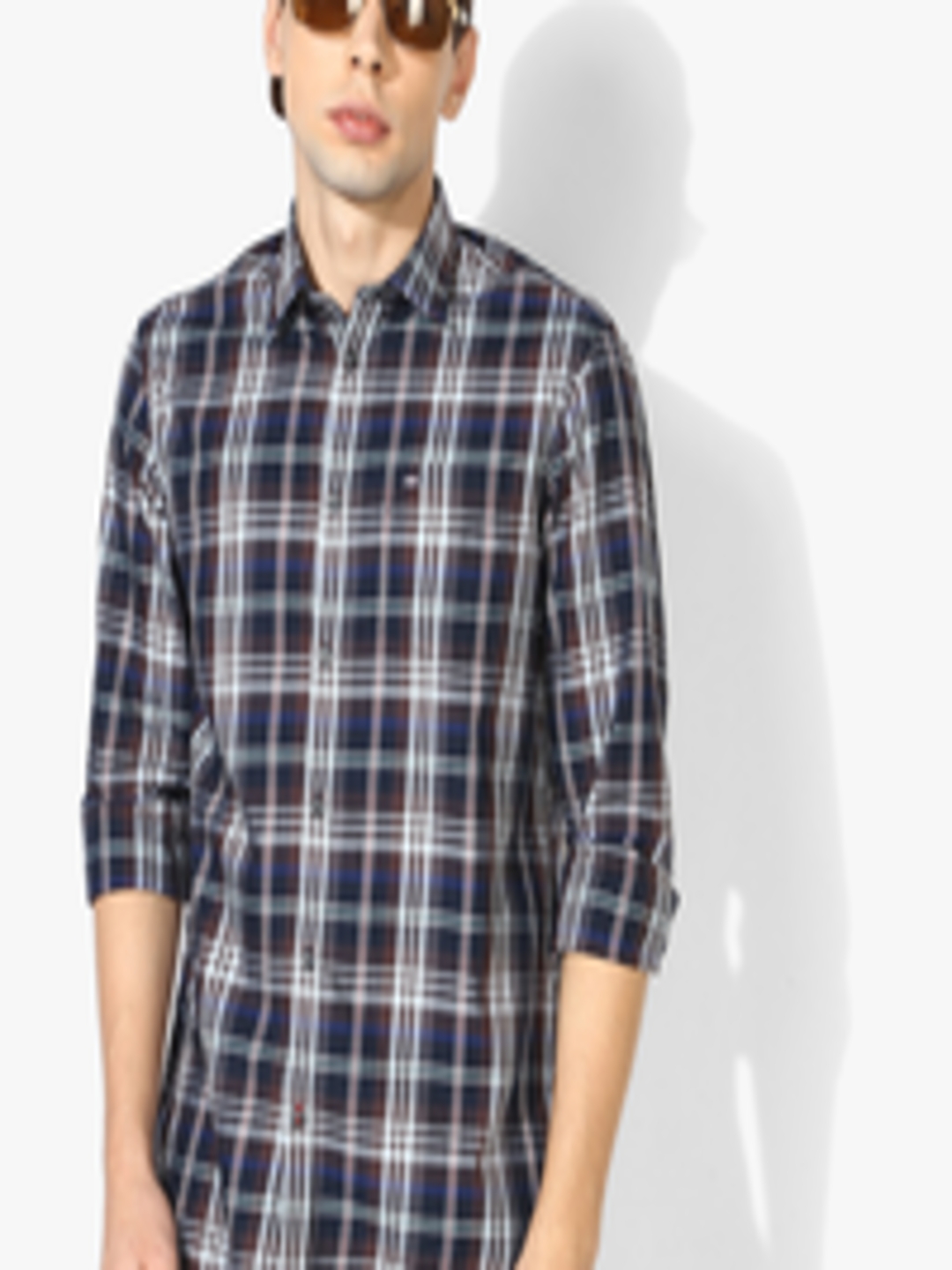 Buy Multicoloured Checked Slim Fit Casual Shirt - Shirts for Men ...