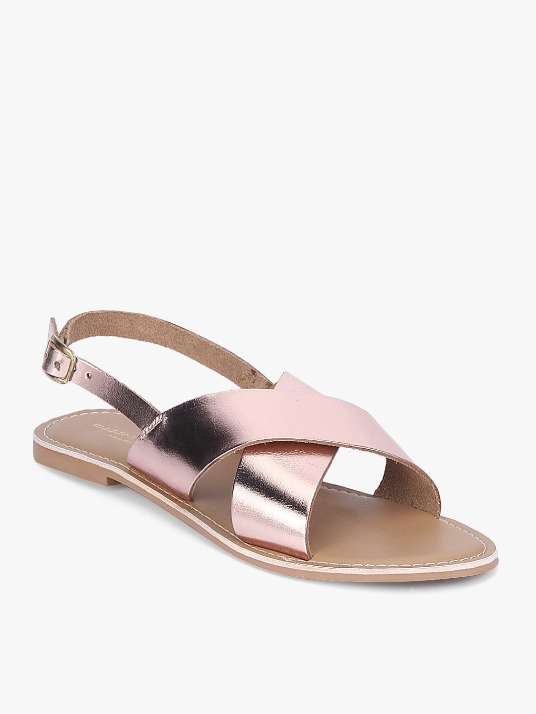 rose gold flat sandals for wedding
