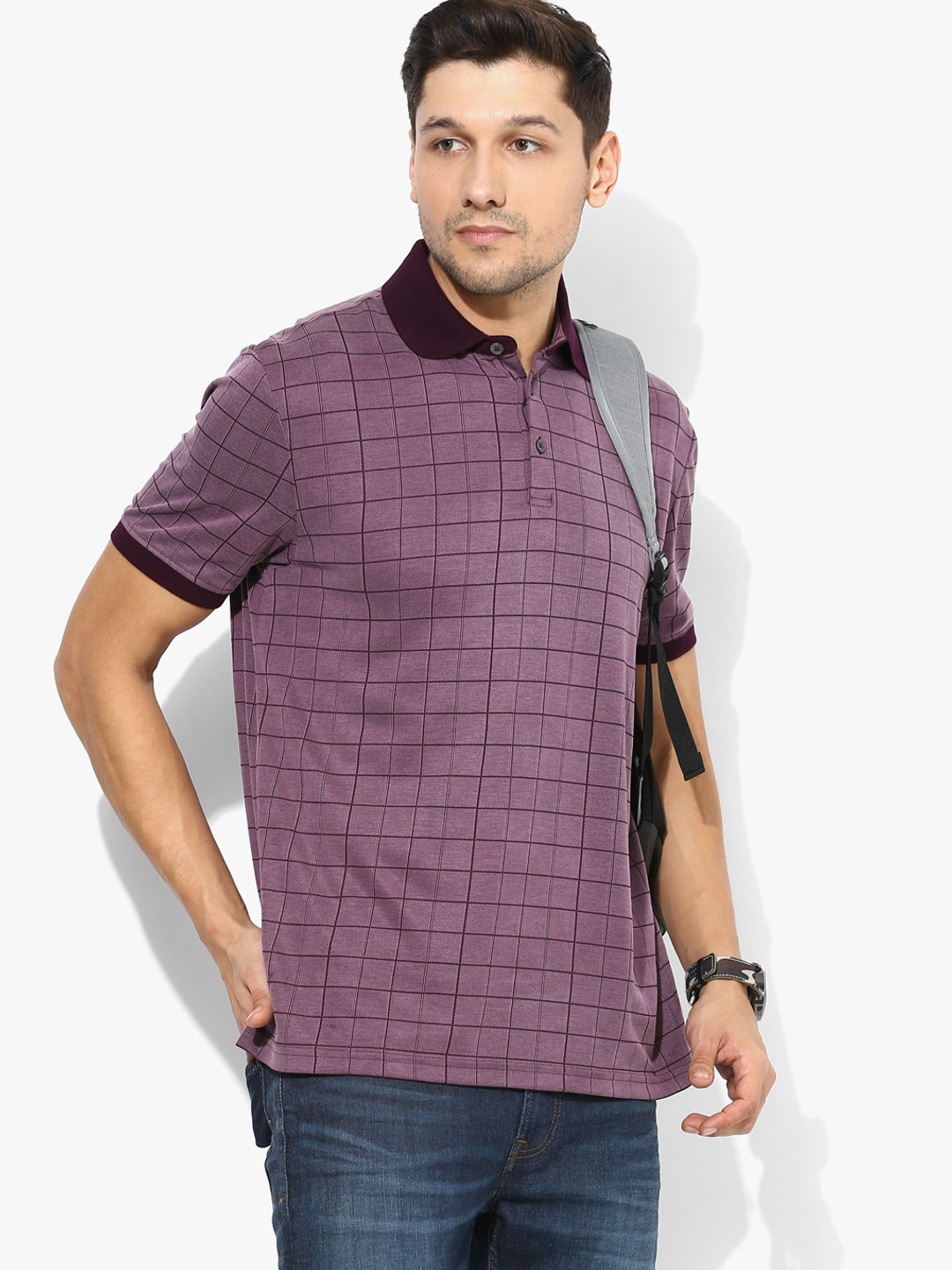 Mauve Long-Sleeved Polo Shirt main image 1