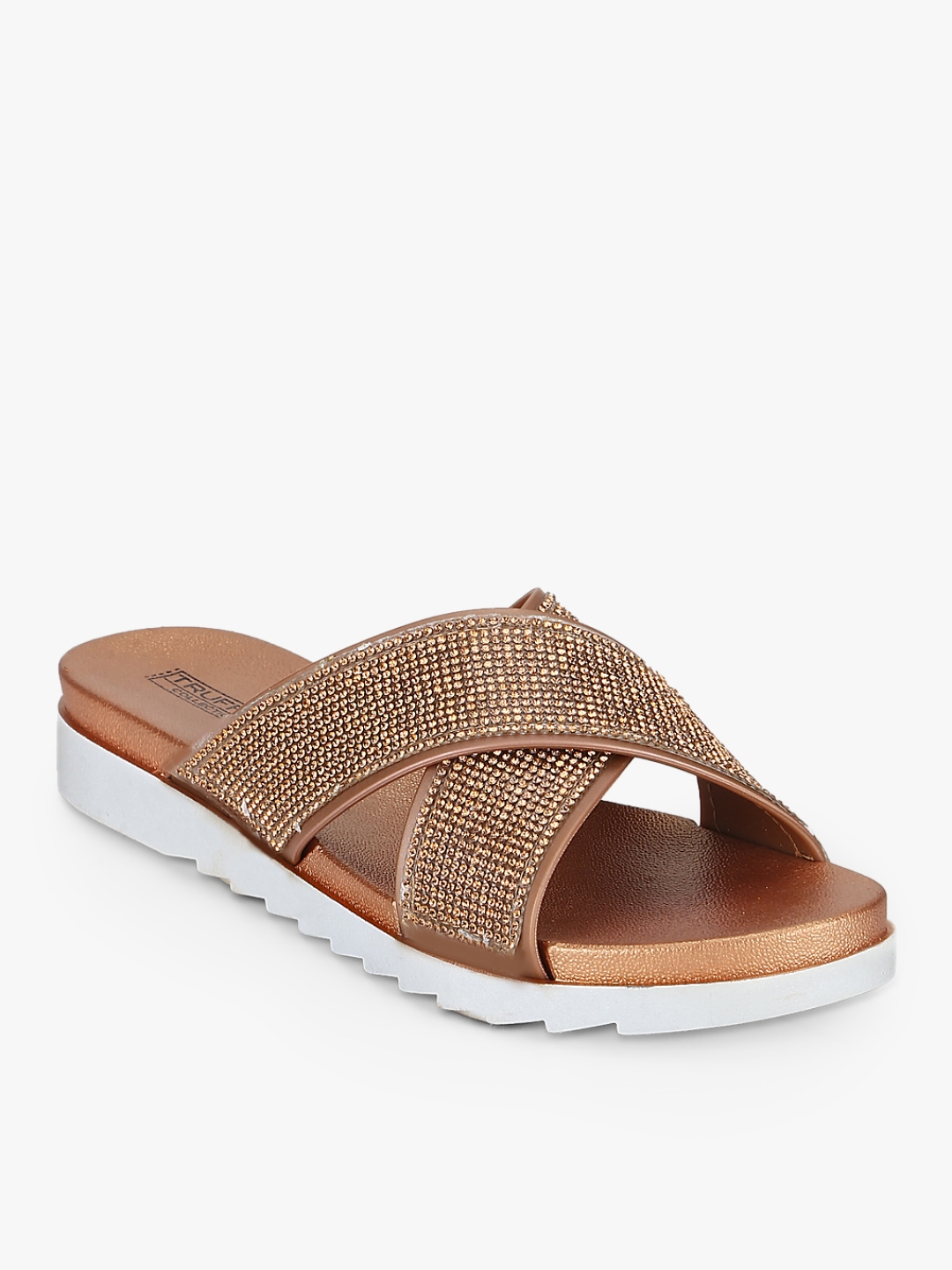 champagne colored flat sandals